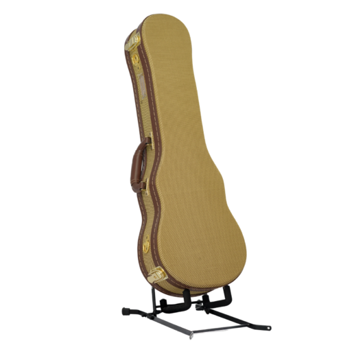 Futerał twardy drewniany obity materiałem tweed - ukulele koncertowe