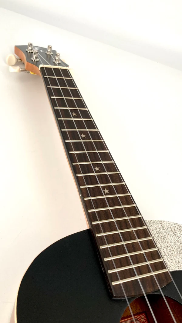 aNueNue UC-10 BB czarne ukulele koncertowe - palisander mahoń - gryf